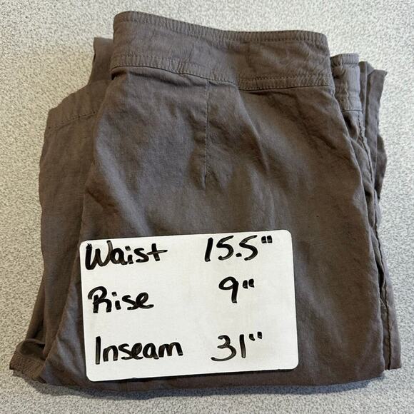 Eileen Fisher Sz 8 Linen Viscose Straight Leg Trouser Stretch Slacks Full Length - Picture 8 of 12